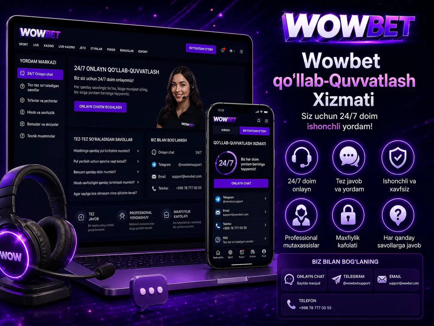 Wowbet qo'llab-Quvvatlash Xizmati