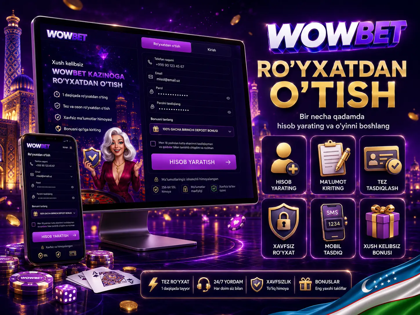Wowbet Casino O'zbekistonda Qanday Ro'yxatdan O'tish Kerak?